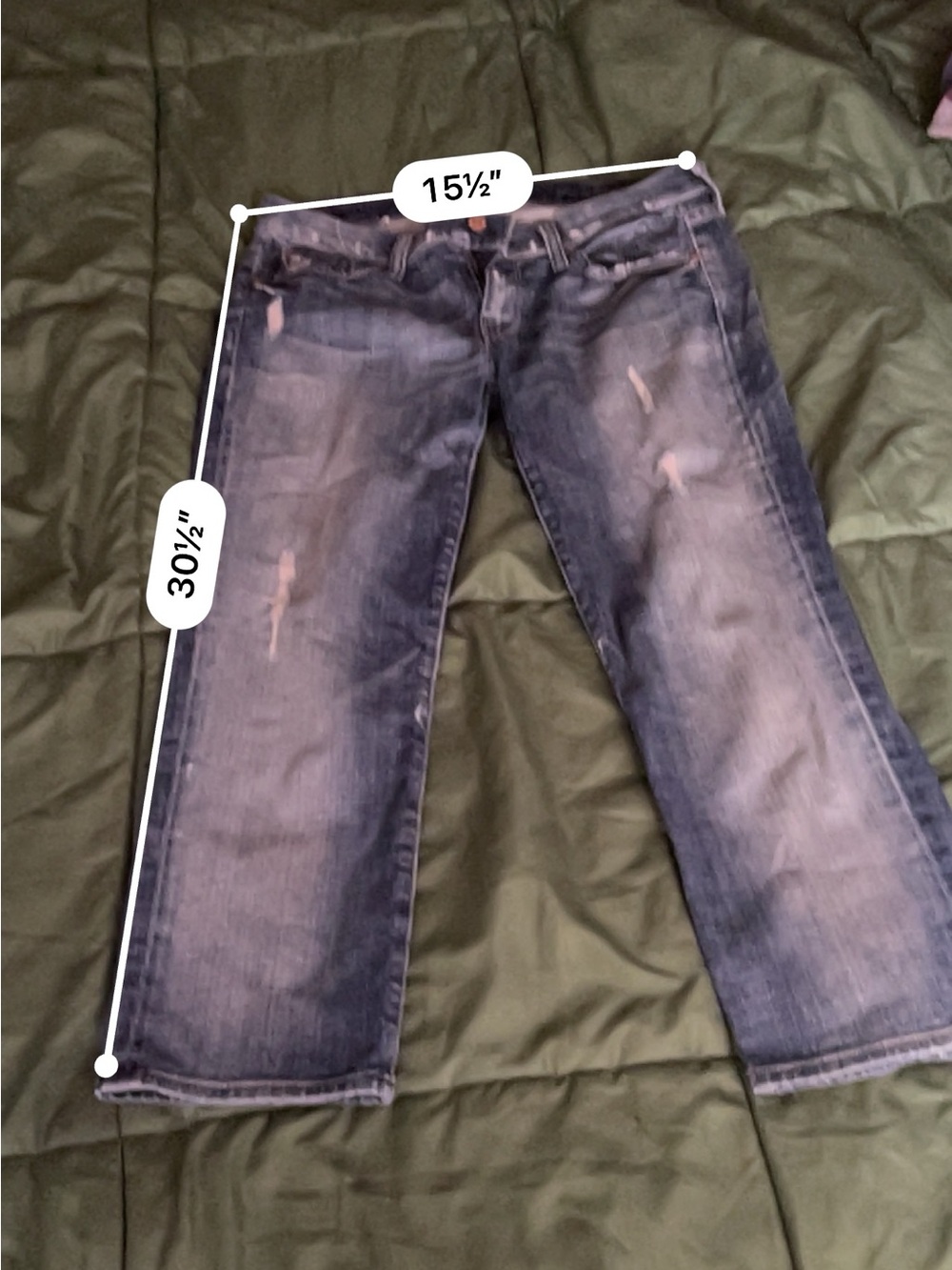 Seven7 Women's Relaxed Fit Distressed Blue Jeans